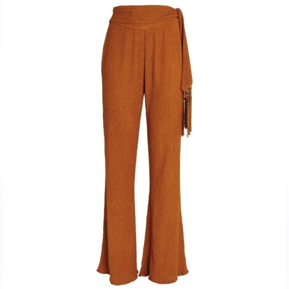 SAVANNAH MORROW Silk-Bamboo Vea Trousers papaya size medium women’s new